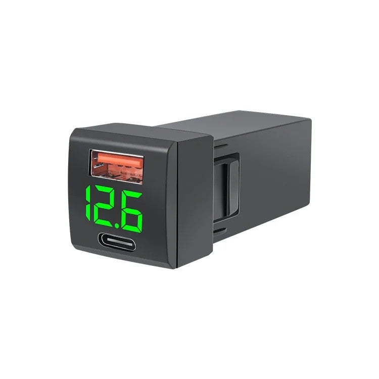 Bluejw Dual USB Car Charger Adapter with Voltmeter, 12-24V Fast Charge Socket for Vehicle Automobile Modification & Safe Charging - Image 1